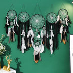 5 Pack Dream Catchers Boho Wall Decor Moon and Sun Feather Handmade Traditional Dream Catcher Wall Hanging Decor for Bedroom Living Room Home Halloween Decorations Witchy Gifts (Black Set)