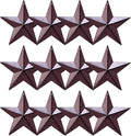 3.8 Inch Barn Star Texas Stars Art-Metal Star for Outside Rustic Vintage Western Country Home Farmhouse Wall/Door Decor, Set of 12(Matte Burgundy)…