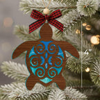 Turtle Christmas Ornaments 2025, Unique Turtle Xmas Gifts for Neighbors, Friends, Family, Turtle Gifts for Women, 3D Effect Flat Ornaments and 2 Layer