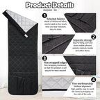 Huakaile Foldable Remote Control Holder Non-Slip Couch Sofa Chair Waterproof Armrest Organizer with 5 Pockets Armrest Organizer Couch Recliner Caddy Fits for Ipad, Phone, Magazines (Black)