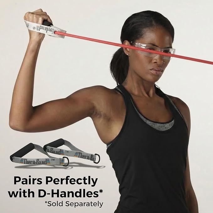 THERABAND Latex Resistance Tubing, Red, Medium Level 2, 100 ft Roll, Professional Grade Resistance Band for Exercise, Upper and Lower Body Workouts, Cut-to-Length, Color-Coded Levels