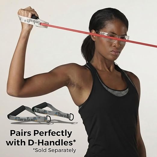 THERABAND Latex Resistance Tubing, Red, Medium Level 2, 25 ft Roll, Professional Grade for Upper and Lower Body Workouts, Cut-to-Length, Color-Coded Resistance Levels