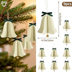 9PCS Mini Christmas Bell Ornament - Paper Hanging Jingle Bells Ornament for Christmas Tree Boho Paper Hanging Decorations for Xmas Holiday DIY Home Decor