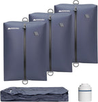 Vacuum Bag for Travel, Professional IPX8 Waterproof Reusable Vacuum Compression Bags for Travel Suitcases, Durable Space Saver Bag(3 PACK Navy Blue,With Pump)