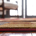 Unique Loom Barista Collection Area Rug - Kouillou (7' 1" x 10' Rectangle, Multi/ Brown)