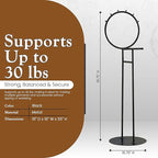 Kings Brand Furniture Cheska Suit Valet Stand with Circular Frame - Tie Jacket Clothes Hooks, Freestanding Clothing Organizer, Black