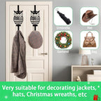 Easter Wreath Hangers for Front Door, Holiday Decorations.Owl Over The Door Hooks 15" Metal Daily Front Door Hangers Sturdy Wreath Holder for Xmas Party Festival Front Porch Home Deco