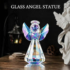 Crystal Guardian Angel Figurine Decoration, Glass Guardian Angel Statue Christmas Birthday Gifts for Women Girlfriend Daughter, Art Collectible Figurines Home Decor (Colorful)