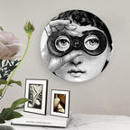 Lina Cavalieri Plate, Wall Decorative Plate, Mysterious Face Plate Wall Hanging Decoration,Including Bracket And Special Spring HooK, (Style-8, 8inch)
