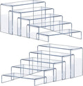 OVNTHYK Acrylic Risers 10 Pcs (2 Sets) – Large Display Risers, Clear Perfume Organizer Stands for Figures, Jewelry, Decorations, Cupcakes & Dessert Table Display
