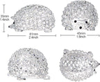 LONGWIN Mini Statues of Glass Hedgehog Crystal Animal Collectible Figurines Home Tabletop Decorative Ornaments