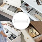 6 Pack Adjustable Drawer Dividers(11.34-19.88") 3.15" Expandable Clear Drawer Dividers for Kitchen, Bedroom & Office Dresser Drawer Organizers for Clothes, Utensils and Baby Nursery Storage