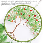 Pretty Jolly Green Tree of Life Dream Catcher Wall Decor with Healing Crystal Stone Handmade Feather Dream Catchers Decoration Wall Hanging Bedroom Living Room Wedding Party Home Decor-25.6"