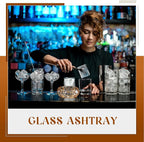 Timgle Glass Ashtray 4 Packs Round Crystal Ash Tray Clear Ashtrays for Home Portable Heavy Duty Decorative Office Patio Indoor Outdoor(Amber)
