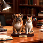 Personalized Photo Pet Cartoon Style Ornament Custom 3D Pet Statues From Photos Pet Memorial Desktop Display Customized Cartoon Figurine Desktop For Office Bedroom Gift'S For Dog Cat Lovers (Pet cartoon)