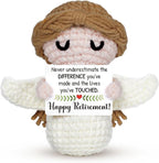 Retirement Gift for Woman 2026- Happy Retirement Angel Crochet - Funny Retirement Gifts for Women Men Teacher Nurse Principal Friend Coworker, Farewell Party Retired Gifts