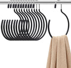 20 Pack Scarf Ring Hangers, Non-Snag Belt Hanger for Closet, Non-Slip Closet Organizer Accessory Holders for Ties Scarves Belts Tank Tops Pashminas (Black)