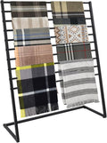 10 Tier Metal Scarf Organizer Holder, Freestanding Scarf Rack, Scarf Holder Organizer for Commercial Clothing Retail Store Towel Rack Ties Belt Pants Hanging (Black, 47.24 * 15.75 * 57.09in)
