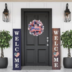 Patriotic Wreath for Front Door Red White Blue Wreath 4th of July Wreaths for Door Wall Memorial Day Decor Independence Day Hanging Decoration for Outside Home Farmhouse Holiday (USA)