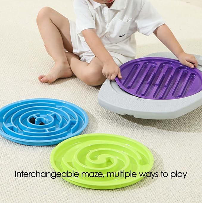 22'' Balance Board Rocker Maze, Dynamic Maze Balance Board with Marble Maze, Core Trainer & Stability Wobble Board for All Ages, Anti-Slip Design, Durable PE Construction, Ideal for Fitness, Rehab, & Family Fun