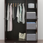 Jeans Organizer for Closet: Foldable Wardrobe Clothes Organizer with Handle, Stackable Closet Clothes Drawer Organizer Tshirts with 7 Grids for Leggings, Sweater, Jean, Pants, Grey (4 PACK)