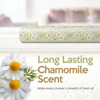 Chamomile Scented Drawer Liners for Dresser Drawers (10 Large Sheets, 19.7" x 14.4") - Non Adhesive Drawer Paper Liner for Bedroom Dresser & Closet Shelves by Linda’s Essentials