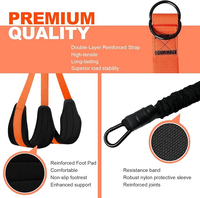 Pull Up Assistance Bands 65-260lbs, 4 Heavy Duty Pull Up Resistance Bands with Fabric Feet/Knee Rest for Pull Up Bar, Body Strength Training, Home Gym Fitness
