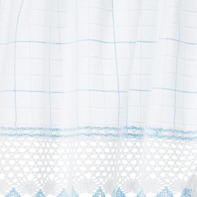 Sweet Home Collection 5 Pc Kitchen Curtain Set-Valance Swag Choice of 24" or 36" Tier Pair, Adirondack White/Blue