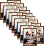 Giftgarden 8x10 Picture Frame Set of 18, Lightweight 8 by 10 Frames Bulk for Gallery Wall Photo Hanging and Tabletop Display, Rustic Brown