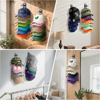 4 Pack Hat Organizer Hat Hook for Wall,Hold up to 40 Hats,Hat Holder with Strong Adhesive and Screws,Cap Holder Hat Hangers for Wall Closet Door and Bedroom(B-Black,4pcs)