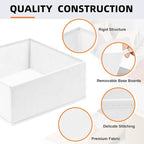 Criusia Drawer Organizer Clothes 6 Pack White- Dresser Organizer Bins for Closet Bedroom - Baby Clothes Organizers and Storage for Nursery Organization -Sock Underwear Drawer Organizer Divider
