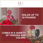 Haute Decor Attract Magnetic Wreath Hanger Hook (Red) - for 2 Metal Doors/Surfaces or 1 Single-Pane Glass Door or Window - Holds up to 10lbs.