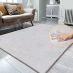 Faux Fuzzy Machine Washable Bunny Fur Area Rugs for Living Room Grey Fluffy Rug for Bedroom Sheepskin Rug 4x6 Rectangle Nursery