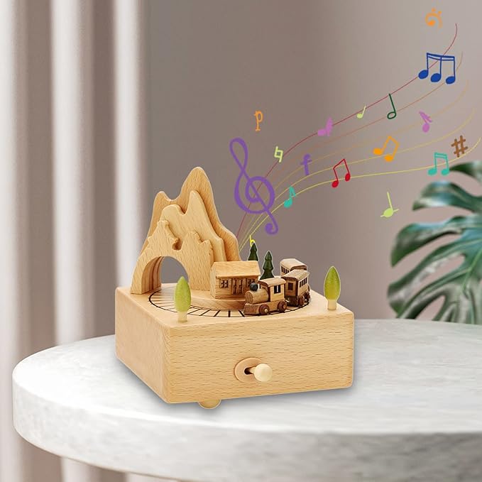 ROSIKING Classical Music Box Revolve Musical Boxes Christmas Birthday Valentine's Day Gifts for Lover, Boyfriend, Girlfriend, Husband, Wife Plays Here Comes The Sun