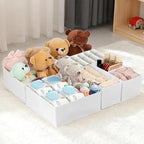 Drawer Organizer Clothes, 16 Pack Dresser Organizer Bins, Foldable Closet Organizers and Storage Fabric Dresser Bins, Shallow Drawer Dividers for Clothing, Underwears, Socks, Tie