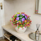 Artificial Flowers for Outdoors Faux Plants Outside Indoor,Realistic UV Resistant Silk Fake Geranium Daisy for Home Patio Garden Back Yard Front Poch Decor Spring Summer(12 Bunches)