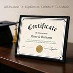 Lyeasw 8.5 x 11 Picture Frame Black 12 Pack, 8.5x11 Diploma Frames Matte Wood Grain, Lightweight Certificate Frame for Graduation Gifts, Awards, Letter Size Documents