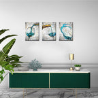 Conipit Wine Wall Art Teal Grey Wall Decor Teal Wineglass Pictures Vintage Wine Canvas for Kitchen Dining Room Framed Giclee Modern Wall Decor 12x16inch per each
