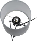 Simple Designs LT2066-GOG 14" Down to the Wire Metal Table Lamp with Fabric Shade, Gray with Gray Shade (Pack of 1)