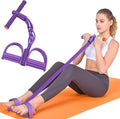 Resistance Bands with Handles, 6-Tube Elastic Foot Pedal Resistance Band, Natural Rubber Ankle Puller Sit-up Exercise, Multifunction Fitness Bands for Abdomen, Waist, Arm, Leg Stretching Training