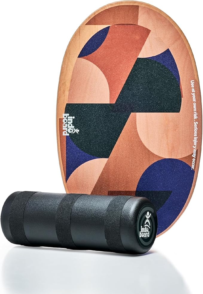 The Original Indo Board - Balance Board Trainer for Core Strength, Stability & Athletic Performance - Surfing, Skateboarding, Snowboarding, Yoga, Physical Therapy & More. Includes Board and Roller.