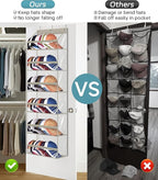 AOODA Clear Over the Door Hat Racks for Baseball Caps, Large Holds up to 72 Caps Hat Storage Organizer for Closet Wall, Deep Pockets Hanging Snapback Holder Shelves with 3 Hooks, Grey