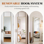 DUMOS 47"x14" Full Length Door Mirror, Full Body Mirror with Aluminum Alloy Thin Frame, Leaning or Hanging, Suitable for Bedroom, Livingroom, Cloakroom, Gold