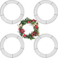 4 Pack Wreath Frame 14 Inch Wire Wreath Frame Round Metal Wreaths Form Dark Green Wire Wreaths Ring for Halloween Thanksgiving Christmas Front Door Outdoor Home Decorations Party Supplies DIY Craft