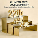 Purse Display Stand, 3pcs Gold Risers Display Stands Stainless Steel, Heavy Duty 22lb Countertop Shoes Stand Handbag Tiered Risers for Home Boutique Retail Store Vendor Display Bags Perfume Jewelry Craft