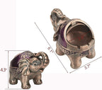LAUYOO Elephant Decorative Ashtray with Lid for Cigarettes Metal Smoking Ash tray Holder for Smoker Windproof Cigarette ashtrays for Indoors Outdoors Fancy Gift for Men Women (Dark Purple)