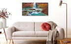 Tropical Forest Wall Art Nature Mountain Pictures Wall Decor for Living Room Bedroom Waterfall Landscape Canvas Prints Posters Tree Fall Scenery Paintings Modern Autumn Artwork Home Decorations 24x48”