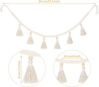Tatuo Boho Macrame Tassel Garland for Classroom Decor Hanging Tassel Garland Bunting Boho Classroom Decor for Nursery Room Birthday Party Bedroom Dorm(4 Pieces,37.4 Inch)