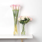 WGVI Quality Thick Weighted Clear Cylinder Glass Vases, 3" W x 12" H, Skinny Bud Vase Floral Bouquet Flower Arrangements Storage Container Candle Holders Decorative Accents, Bulk Wholesale, 18 Pieces