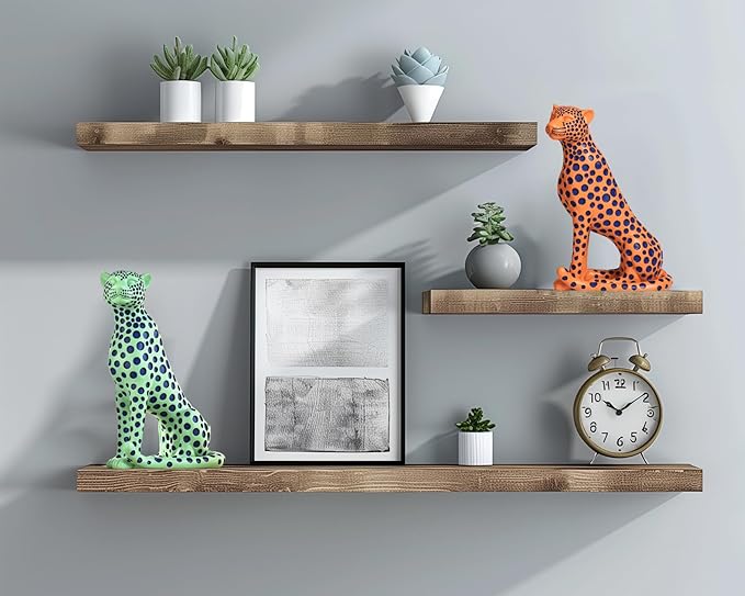 Quoowiit Statues for Home Decor, Modern Sculptures and Statues Decorations for Living Room, Bedroom, Table, Bookshelf, White Resin Leopard Art Decorative Sculpture with Black Polka Dots Design